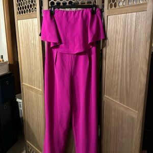 Hot pink pant jumpsuit
